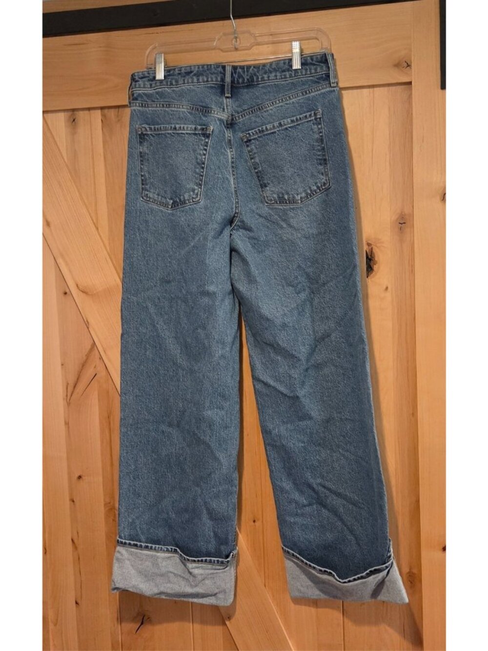 Old Navy Womens Jeans 8 Wide Leg Extra High Rise Mackenzie Blue 30x29" - Picture 2 of 14